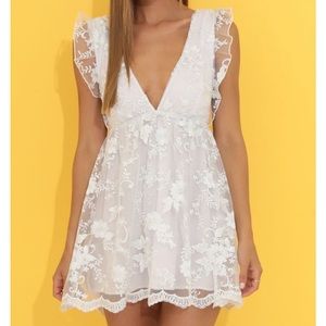 Flor Baby Doll Dress in White